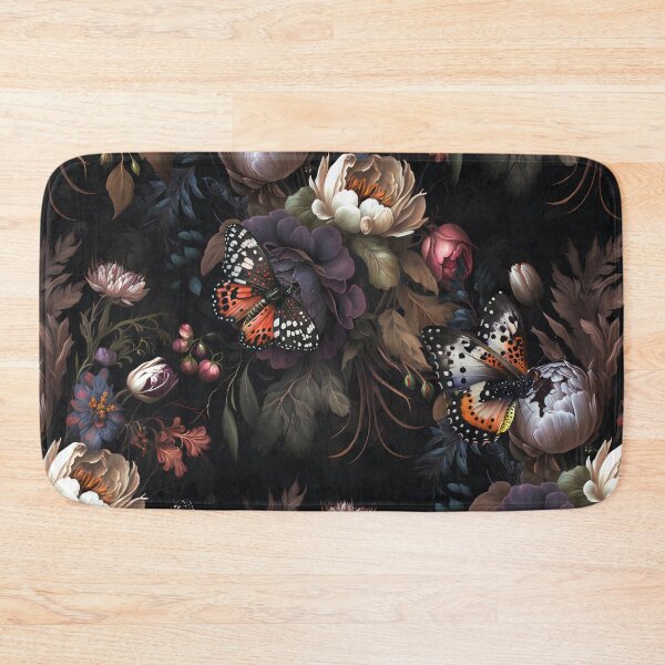 Item preview, pattern flowers and roses with butterflies with a black background designed and sold by hAITHAM1985.