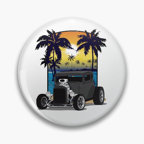 Artikelvorschau, 1932 schwarz Chevy 5 Fenster Coupé HotRod California Beachin Print entworfen und verkauft von RPM-ART.