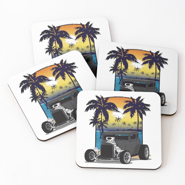 Item preview, 1932 Black Chevy 5 Window Coupe HotRod California Beachin Print designed and sold by RPM-ART.