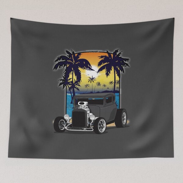 Item preview, 1932 Black Chevy 5 Window Coupe HotRod California Beachin Print designed and sold by RPM-ART.