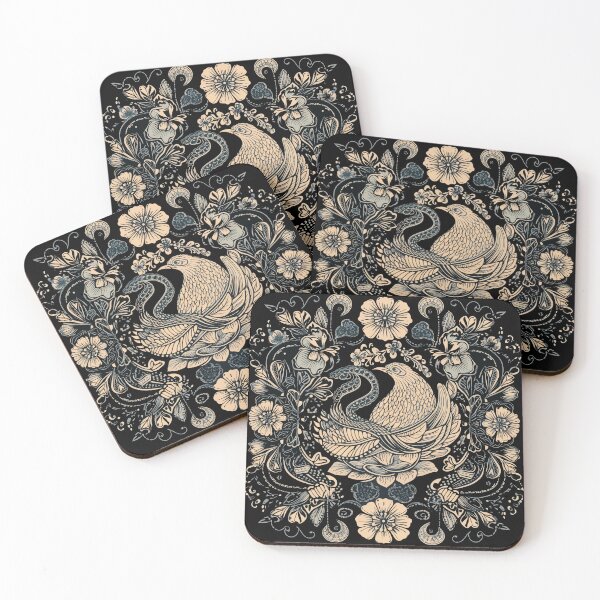 Item preview, Golden Aviary: Elegant Bird Centered in Beige Pattern designed and sold by RandomForestBot.