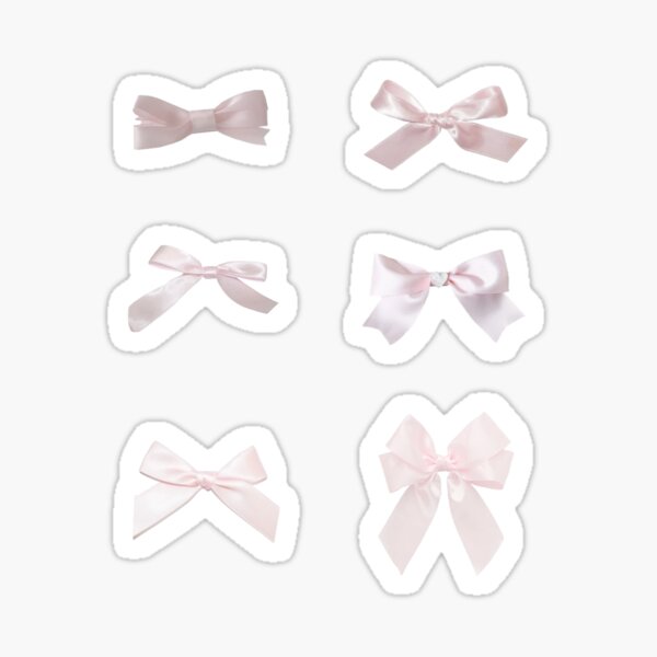 Berry Pink Bow Glitter Stickers
