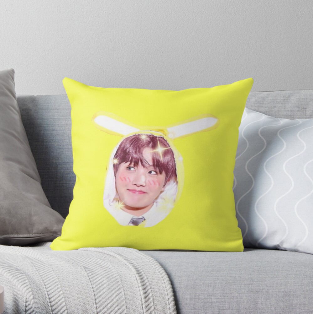 Cute Bts J Hope Hobie Sticker Case From 4th Muster Soft Edit Throw Pillow By Kpoptokens Redbubble