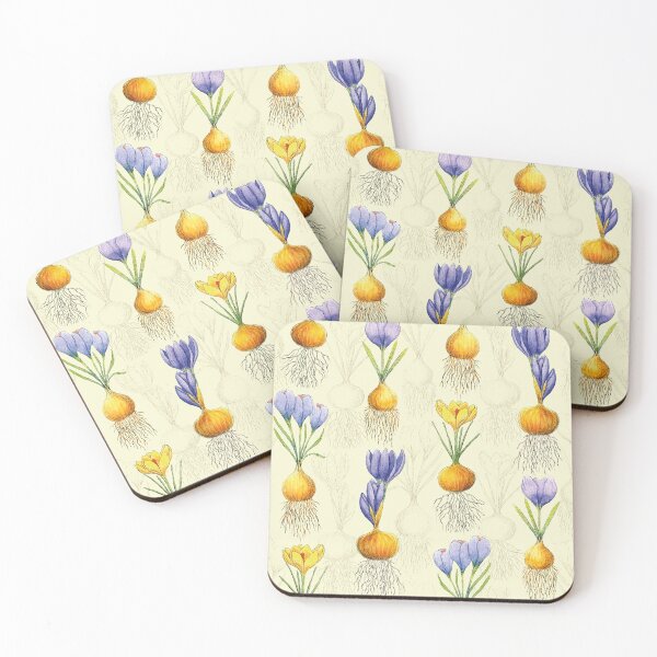 Item preview, Yellow and Purple Spring Crocuses Watercolor Botanical Pattern designed and sold by AlicjaCurioseur.