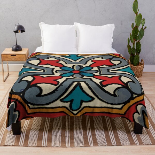 Item preview, Wine flower vintage ceramic folk art talavera tile designed and sold by T-Mex.