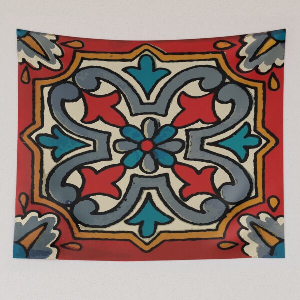 Item preview, Wine flower vintage ceramic folk art talavera tile  designed and sold by T-Mex.