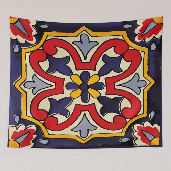 Artikelvorschau, Bunte geometrische Talavera-Fliese des abstrakten Klees entworfen und verkauft von T-Mex.