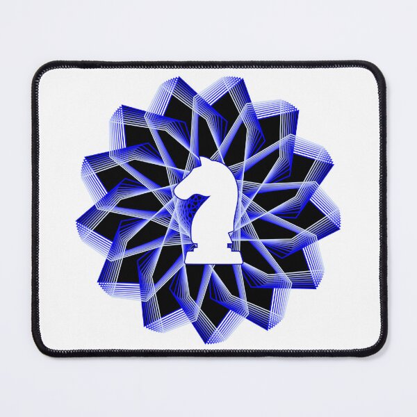 Item preview, White Chess Knight in Blue Geometric Star on White designed and sold by Shapes-Mania.