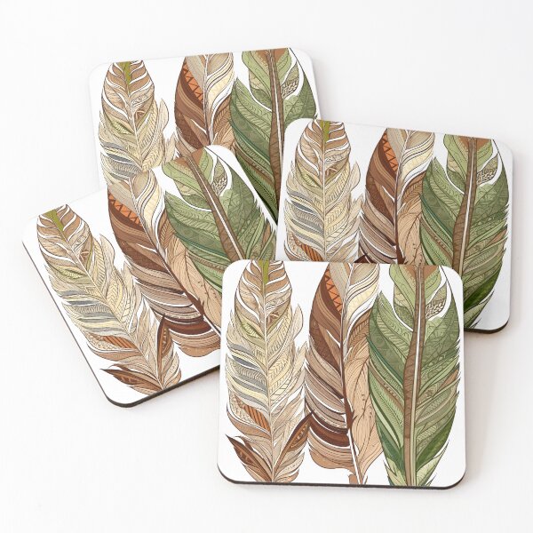 Item preview, Earth-Toned Abstract Feather Designs designed and sold by MizarPixelArt.