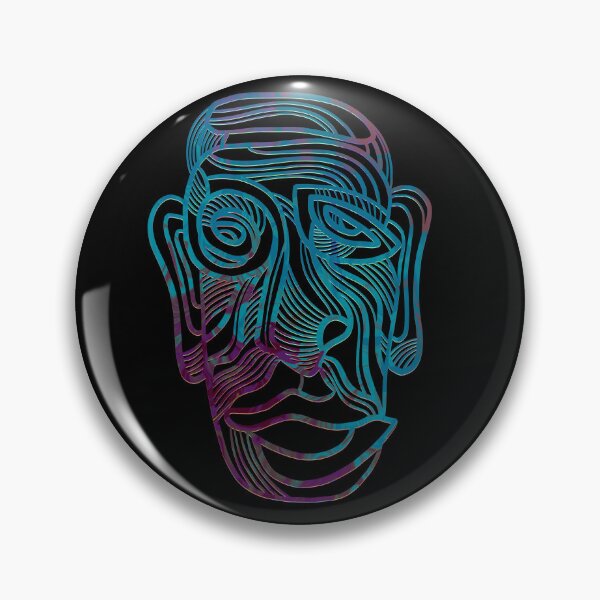 Item preview, Abstract face #16 - blue and purple line drawing designed and sold by DaveDanchuk.