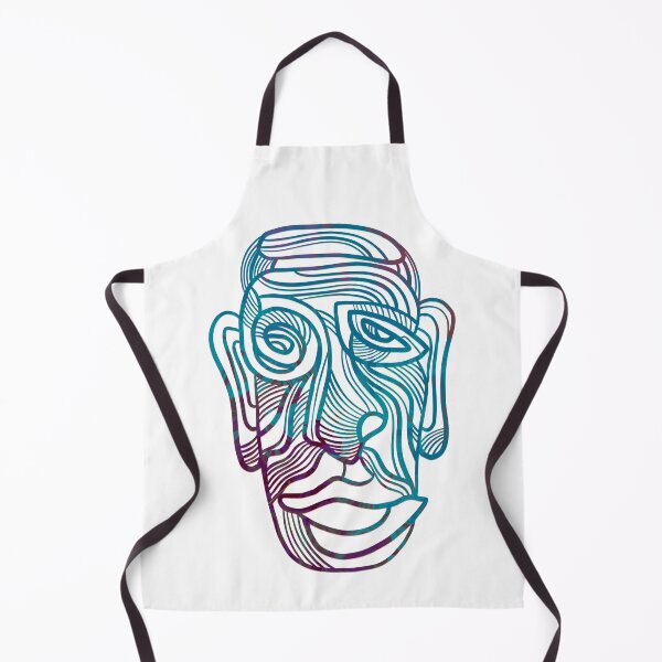 Item preview, Abstract face #16 - blue and purple line drawing designed and sold by DaveDanchuk.