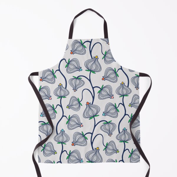 Item preview, GARDEN BURST Fun Playful Floral Botanical Vines with Bulb Flowers in Dark Blue Gray and Bright Multi-Colours - UnBlink Studio by Jackie Tahara designed and sold by Jackie Tahara of UnBlink Studio.