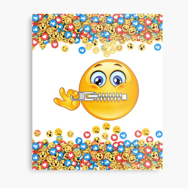 Zip it Be Quiet Emoji | Metal Print