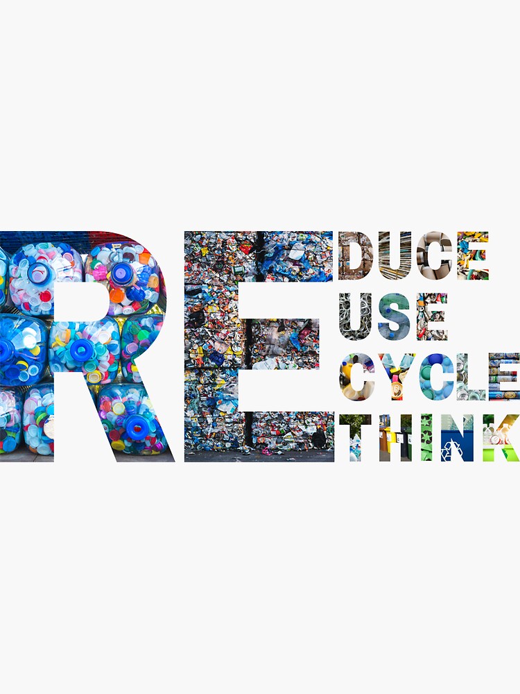 "RE Cycle Use New THINK " Sticker for Sale by JadedVintage Redbubble