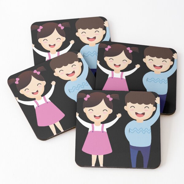 Item preview, Cartoon for two girl children and a boy designed and sold by norieganida.