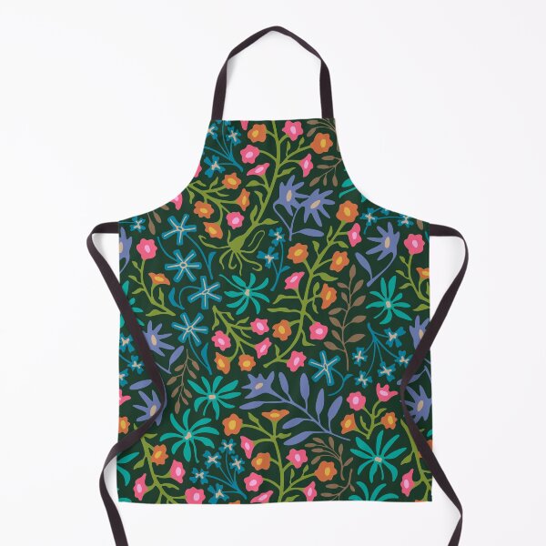 Item preview, FLORIBUNDA Garden Party Flat Lay Abstract Floral Botanical Pattern in Bright Multi-Colours on Dark Teal - UnBlink Studio by Jackie Tahara designed and sold by Jackie Tahara of UnBlink Studio.