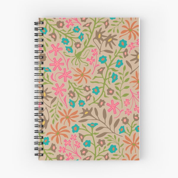 Item preview, FLORIBUNDA Garden Party Flat Lay Abstract Floral Botanical Pattern in Warm Earthy Multi-Colours on Sand Beige - UnBlink Studio by Jackie Tahara designed and sold by Jackie Tahara of UnBlink Studio.