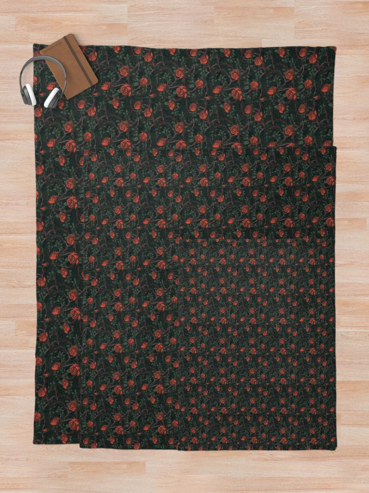 Thumbnail 5 of 6, Throw Blanket, Seamless Roses Pattern designed and sold by Offsite.