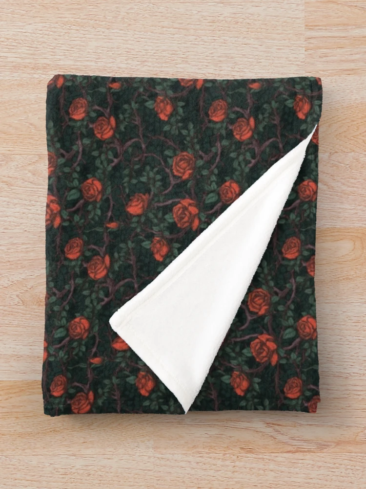 Thumbnail 3 of 6, Throw Blanket, Seamless Roses Pattern designed and sold by Offsite.