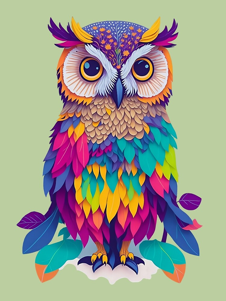 Disover Cute Colorful Owl Premium Matte Vertical Poster