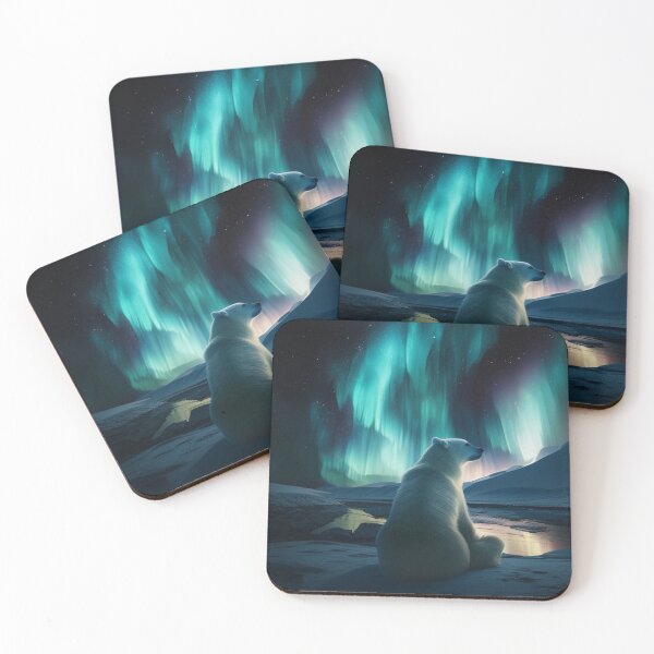 Item preview, Polar Bear Enjoying The Northern Lights Show designed and sold by magicprintINC.