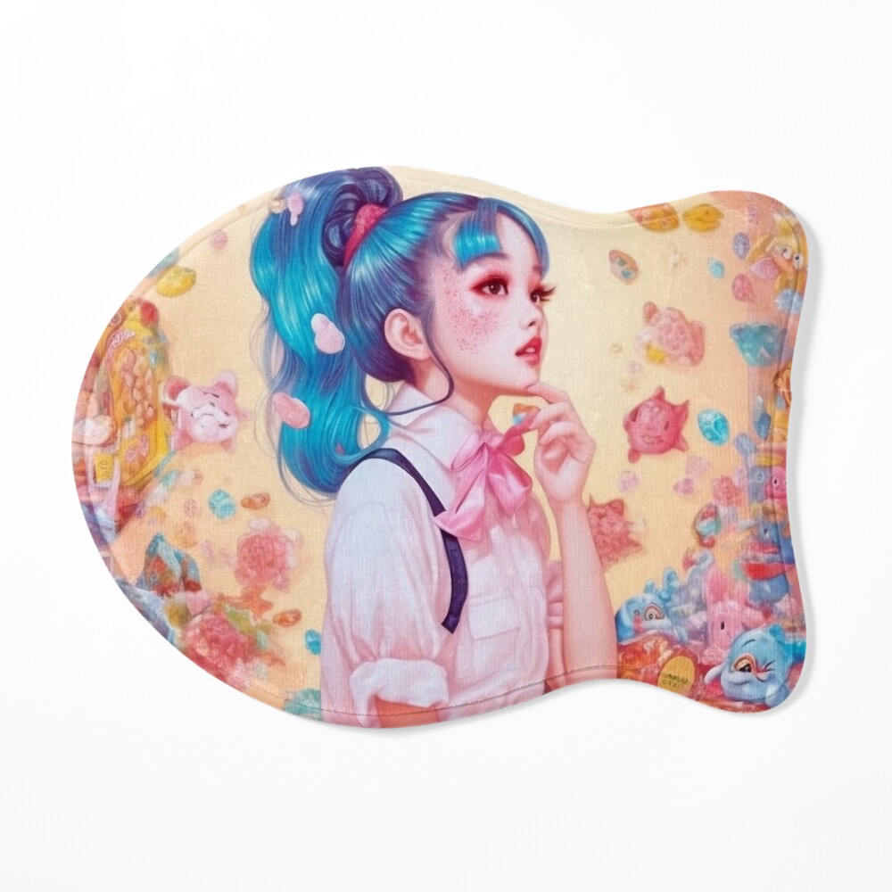 Fun Harajuku Anime Girl Portrait in Candy Shop | Poster