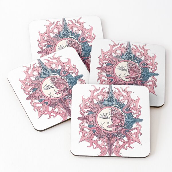 Item preview, Pink and Blue Intricate Linework Sun designed and sold by MizarPixelArt.