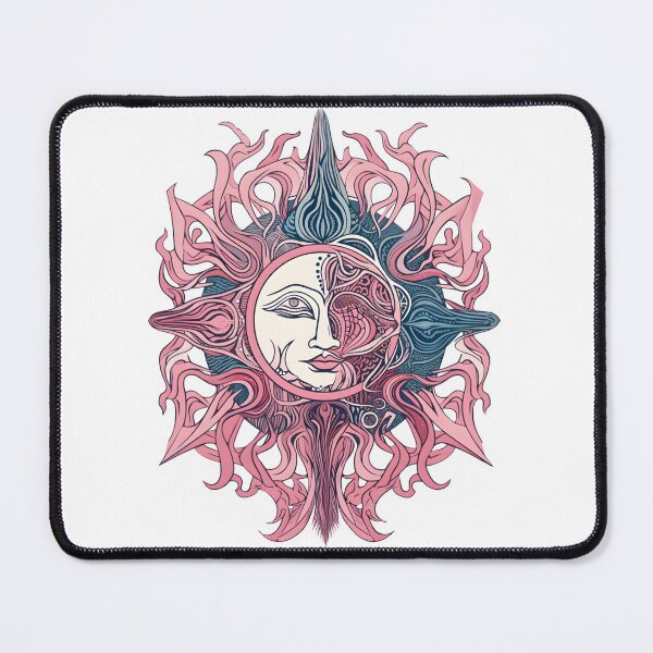 Item preview, Pink and Blue Intricate Linework Sun designed and sold by MizarPixelArt.
