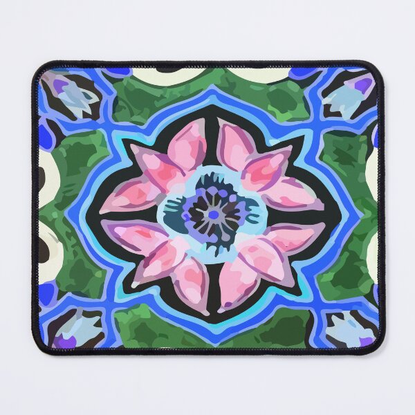 Item preview, Pink flower Puebla mexican style talavera tile designed and sold by T-Mex.
