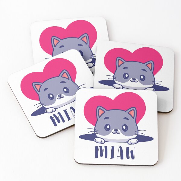 Item preview, Cute cat miaw lovers pink heart designed and sold by GSJGROUP.