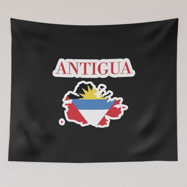 Item preview, Map of Antigua with Antiguan Flag designed and sold by obedtheartist.