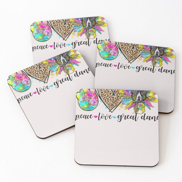 Item preview, Peace Love Great Dane Leopard Sunflower Great Dane Dog Lover T-Shirt designed and sold by CamrynFournie.