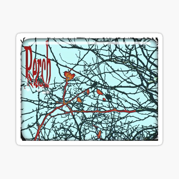 Perch.... birds in a black tree Sticker