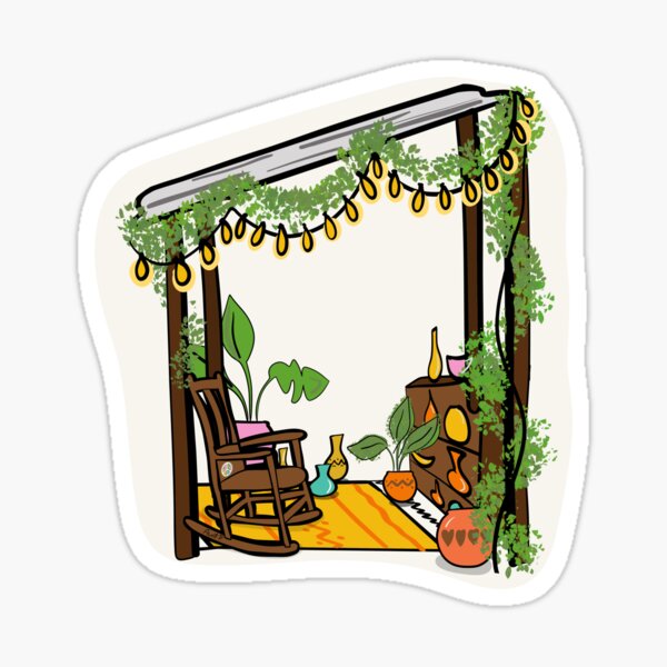 Cute Pottery Shed in the Garden- Aunt P Sticker