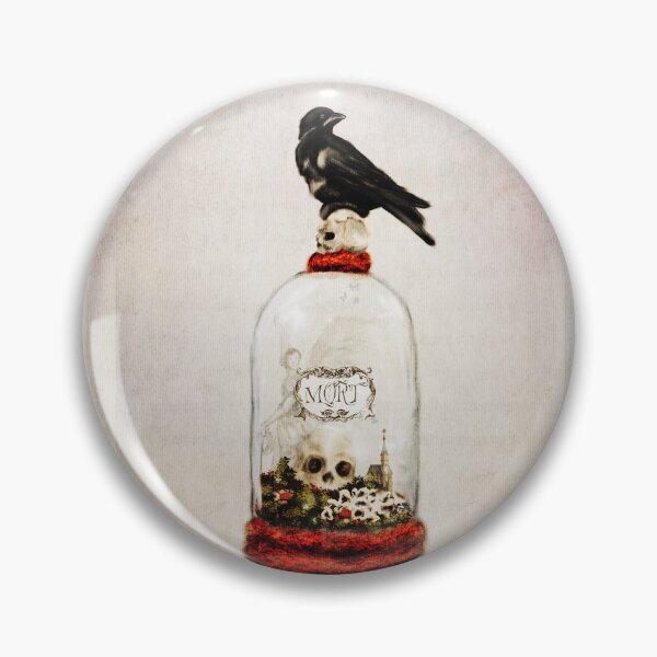Item preview, Dark Academia Aesthetic Watercolor Momento Mori Gothic Cloche Raven Weeping Angel Raven Mushroom designed and sold by Monica Laipple.