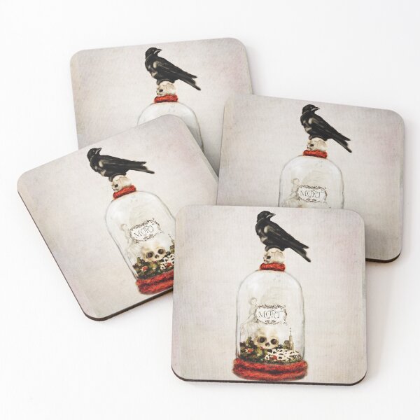 Item preview, Dark Academia Aesthetic Watercolor Momento Mori Gothic Cloche Raven Weeping Angel Raven Mushroom designed and sold by Monica Laipple.