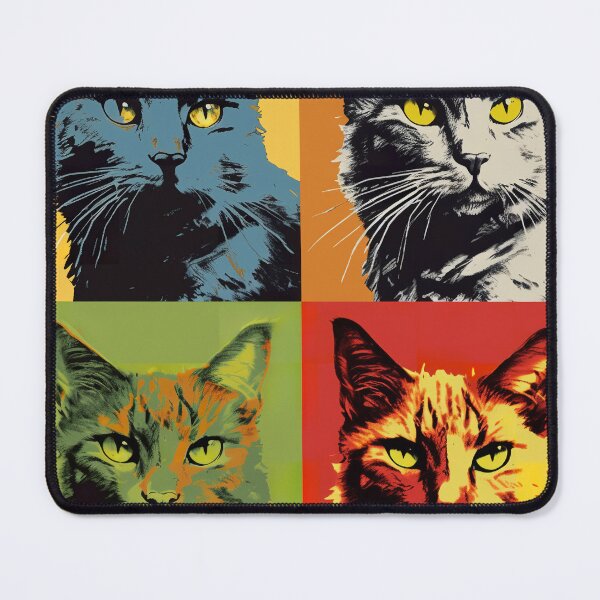 Item preview, Nine Lives in Technicolor Warhol Style Cats designed and sold by GMMDESIGNS21.