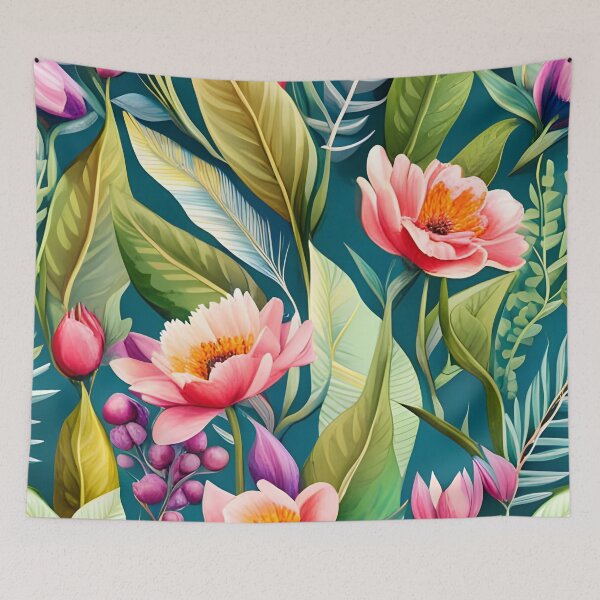 Item preview, Seamless Vibrant Floral Watercolors Pattern designed and sold by WitchyWare.
