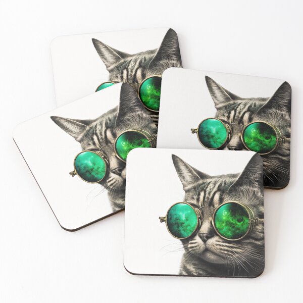 Item preview, Cool Cat: Green and Stylish designed and sold by AInspiredCO.