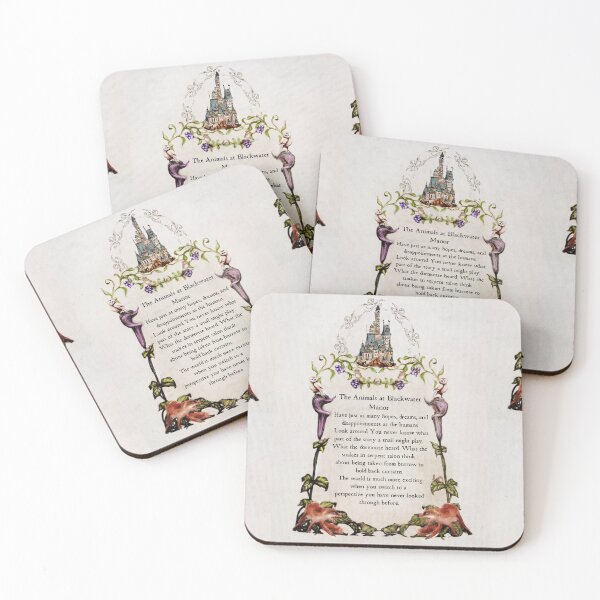 Item preview, Animals for Blackwater Animal Illuminated Manuscript Page Castle, foxes, snails, frogs, berries, barn owls, and mice designed and sold by Monica Laipple.