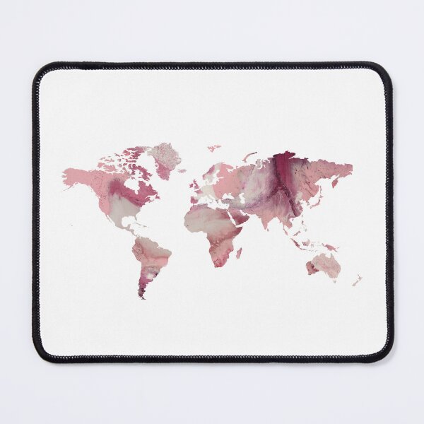 Item preview, World Map - Pink Marble designed and sold by Talia Faigen.