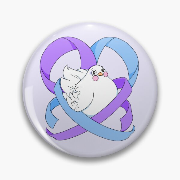 Item preview, [Lavender variant] Borb with ME + FM Awareness Ribbons designed and sold by operamariposa.