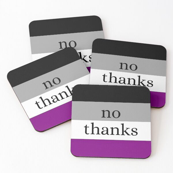 Item preview, No Thanks / Asexual Pride Flag designed and sold by MaddieMade.