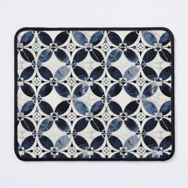 Item preview, Diamond Mosaic Tiles - Navy Blue and White Marble designed and sold by CatfishTree.