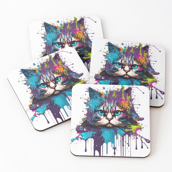 Item preview, Rag doll Cat splatter drip paint designed and sold by mrrenken.
