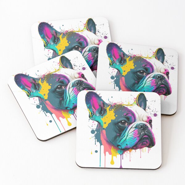 Item preview, French Bulldog splatter drippy paint vector designed and sold by mrrenken.
