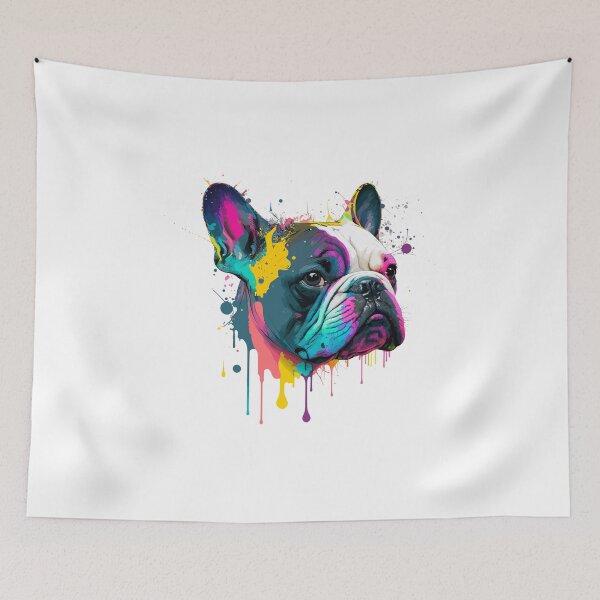 Item preview, French Bulldog splatter drippy paint vector designed and sold by mrrenken.