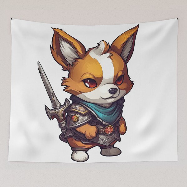 Item preview, Corgi Warrior Sticker Design, Corgi Digital Art designed and sold by oLThingzCute.