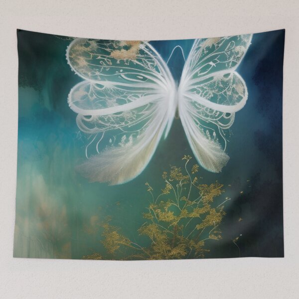 Item preview, Butterfly In White Transparent Watercolor Painting designed and sold by IZiets.