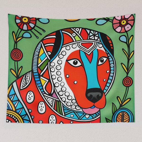 Item preview, Doggone Delightful: Madhubani Art designed and sold by DogBook.